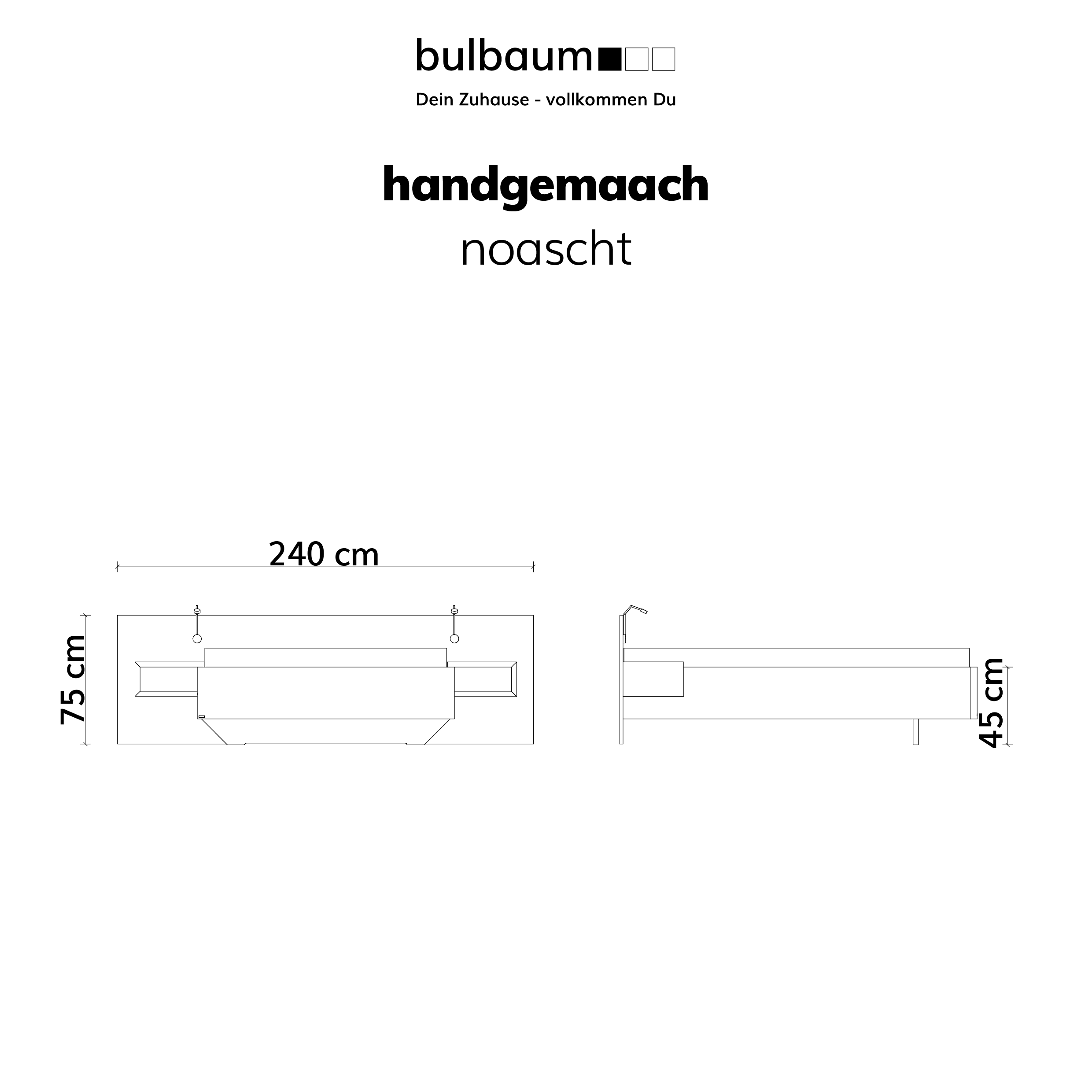 bulbaum "handgemaach" Bett "noascht"