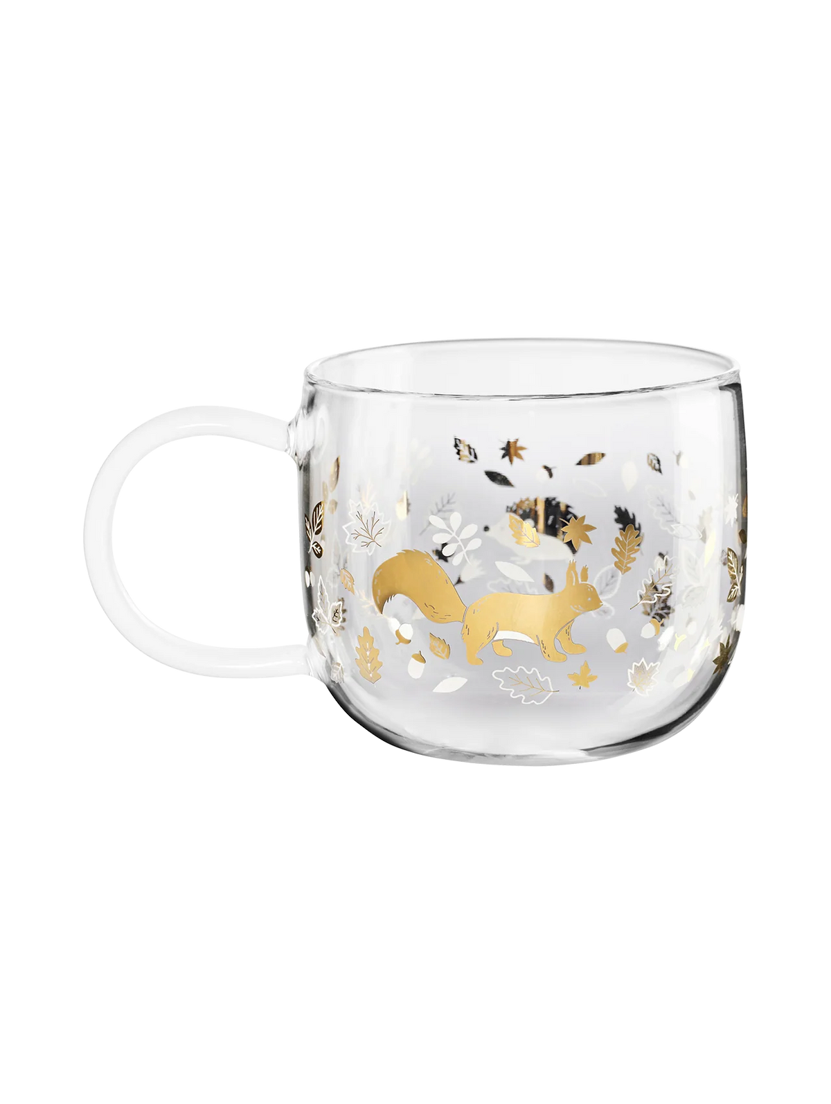 Glas mit Eichhrchenmotiv