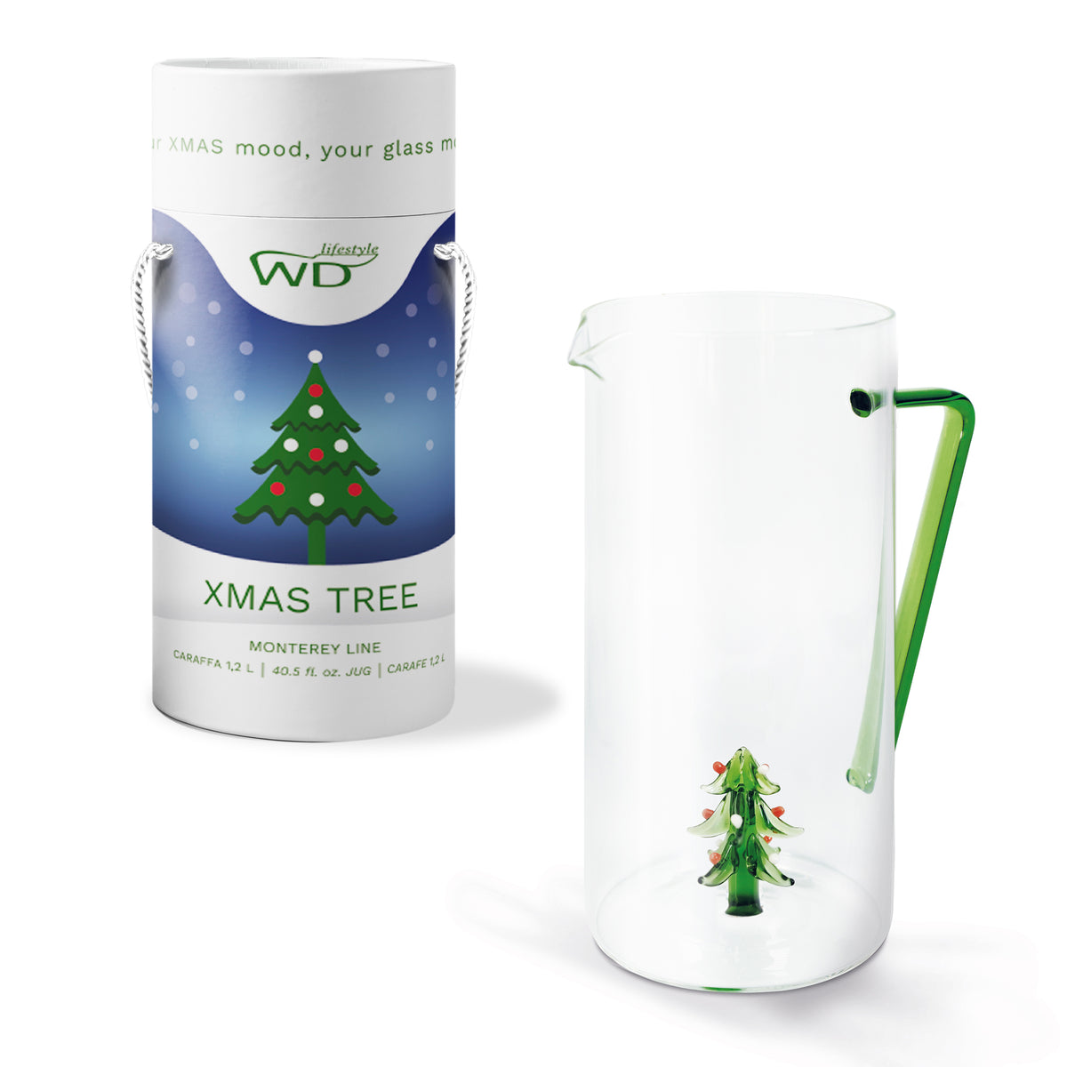 Glaskaraffe Tannenbaum mit Geschenkkarton