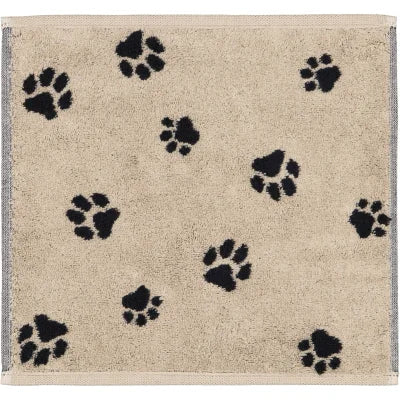 Cawö Seiftücher 3er Set Natur/ Pfoten 30x30cm, 100% Baumwolle