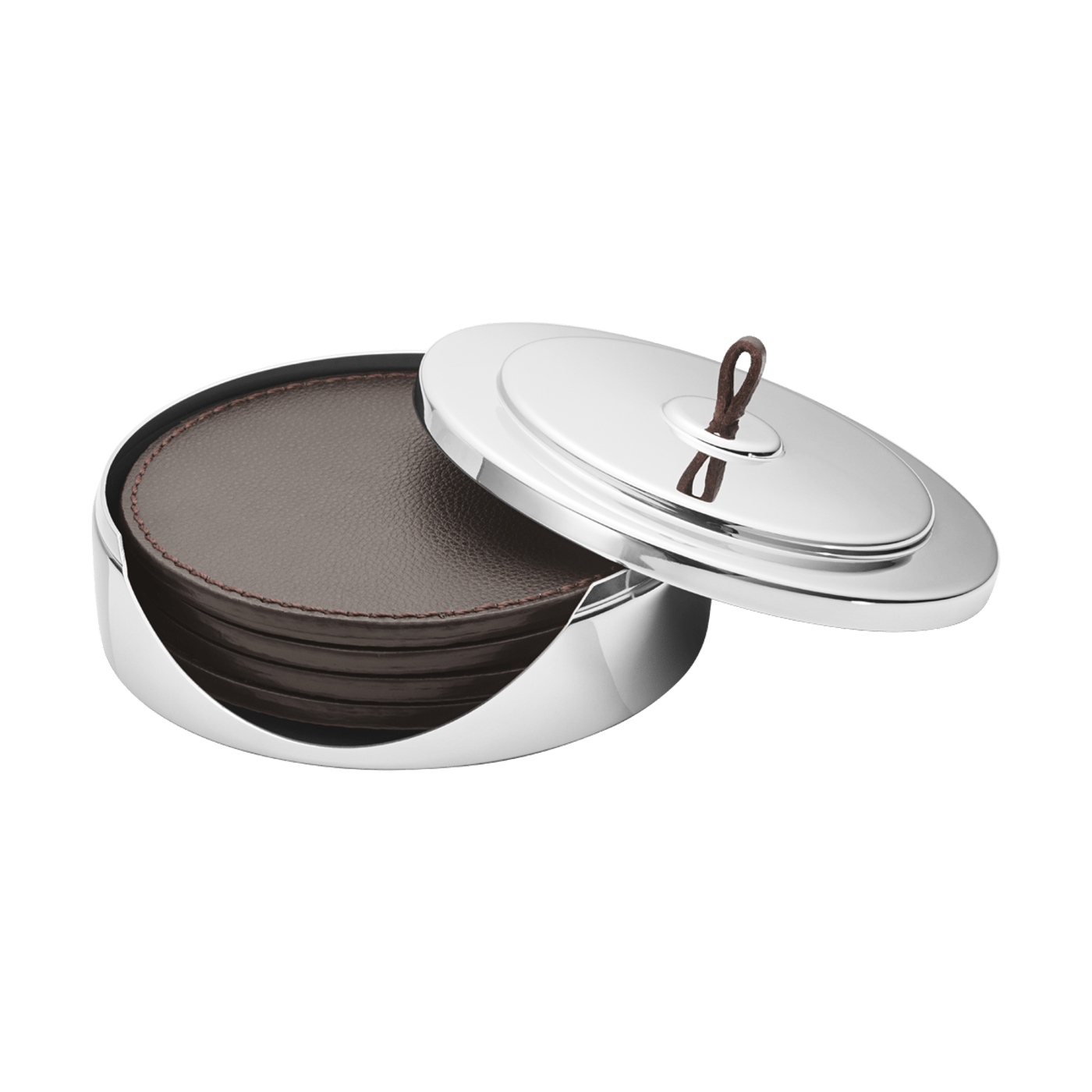 Georg Jensen Manhattan 4 tlg Untersetzer Set Leder