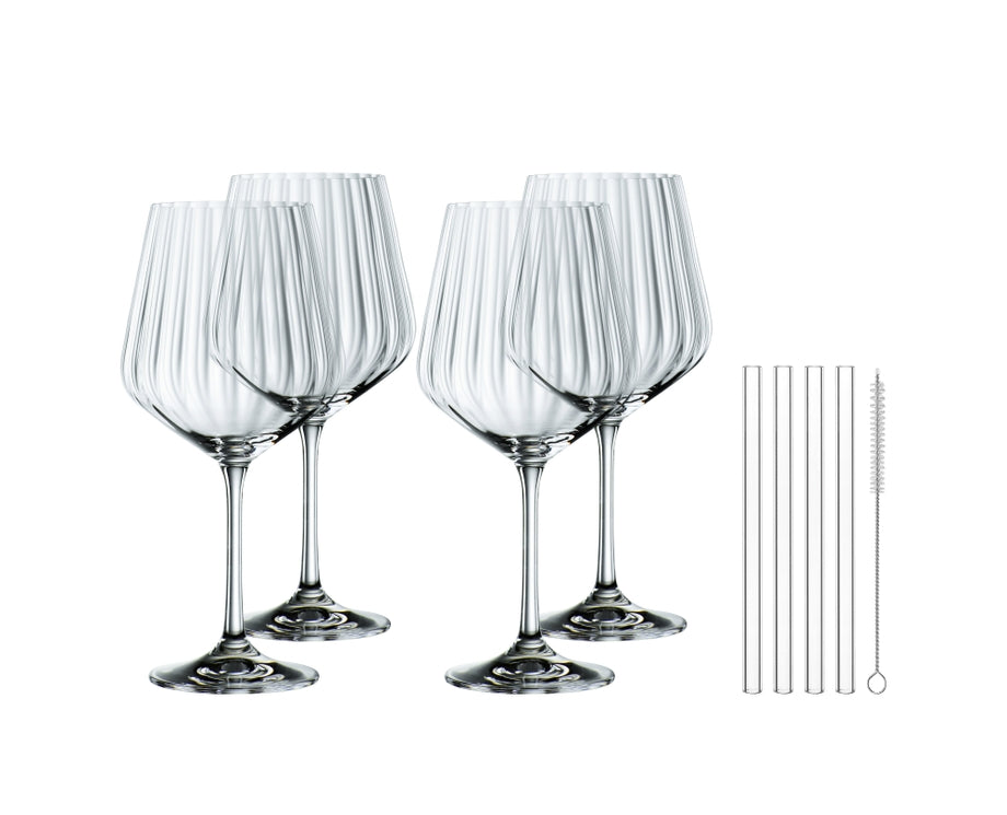 Nachtmann TASTES GOOD Gin-Gläser + Strohhalme 4er Set