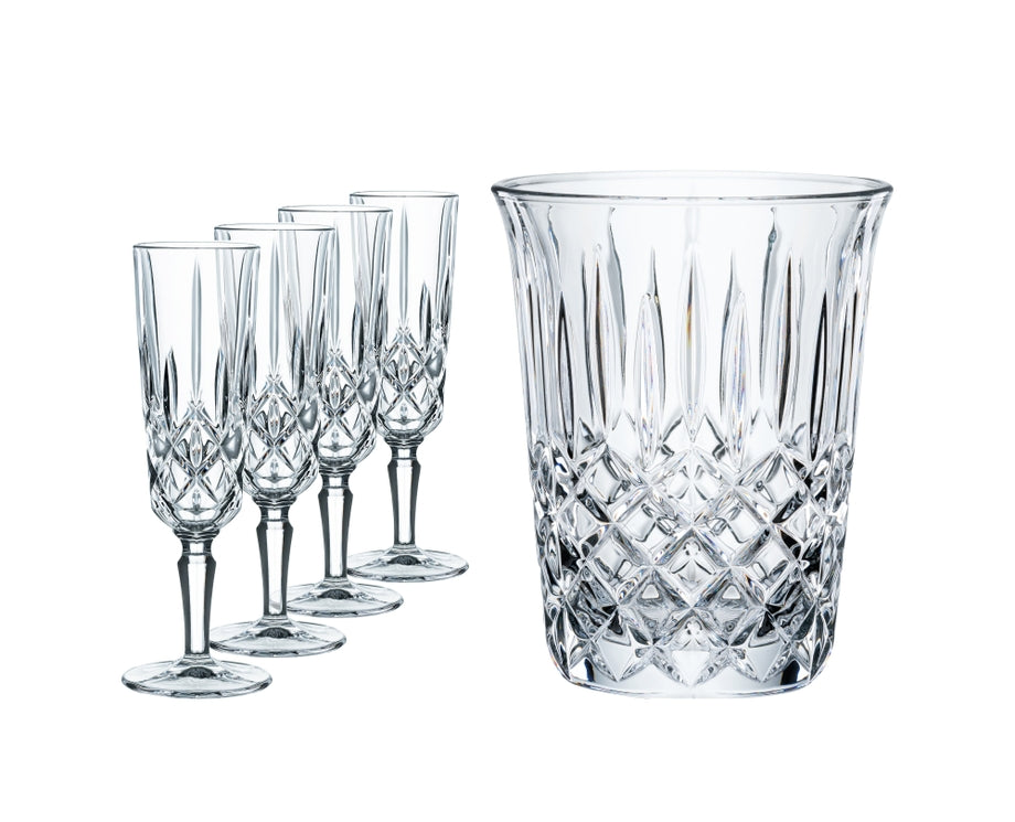 Nachtmann NOBLESSE Celebration Set Champagnergläser + Kühler 5 tlg.