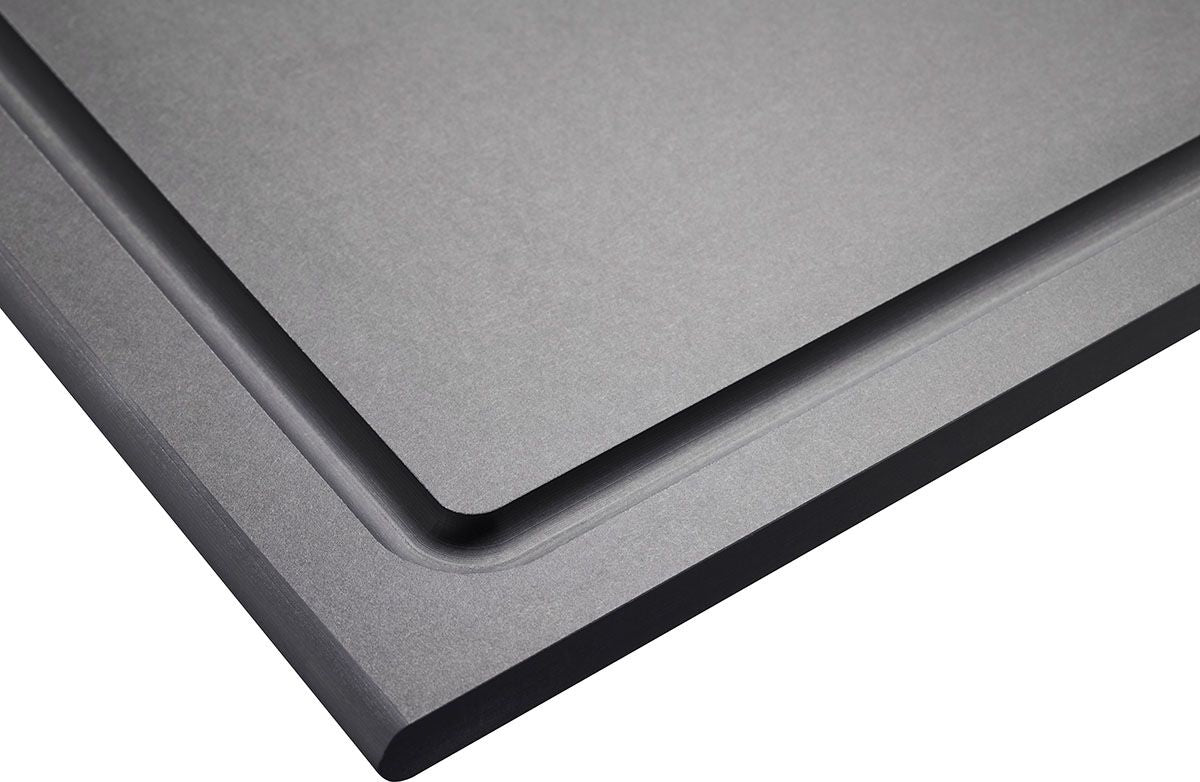 Gefu Schneidebrett SLIZE mit Saftrille, Größe M, schwarz