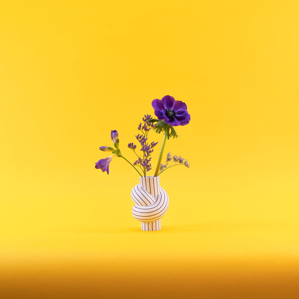 Rosenthal Vase Node Stripes Plum, 12cm