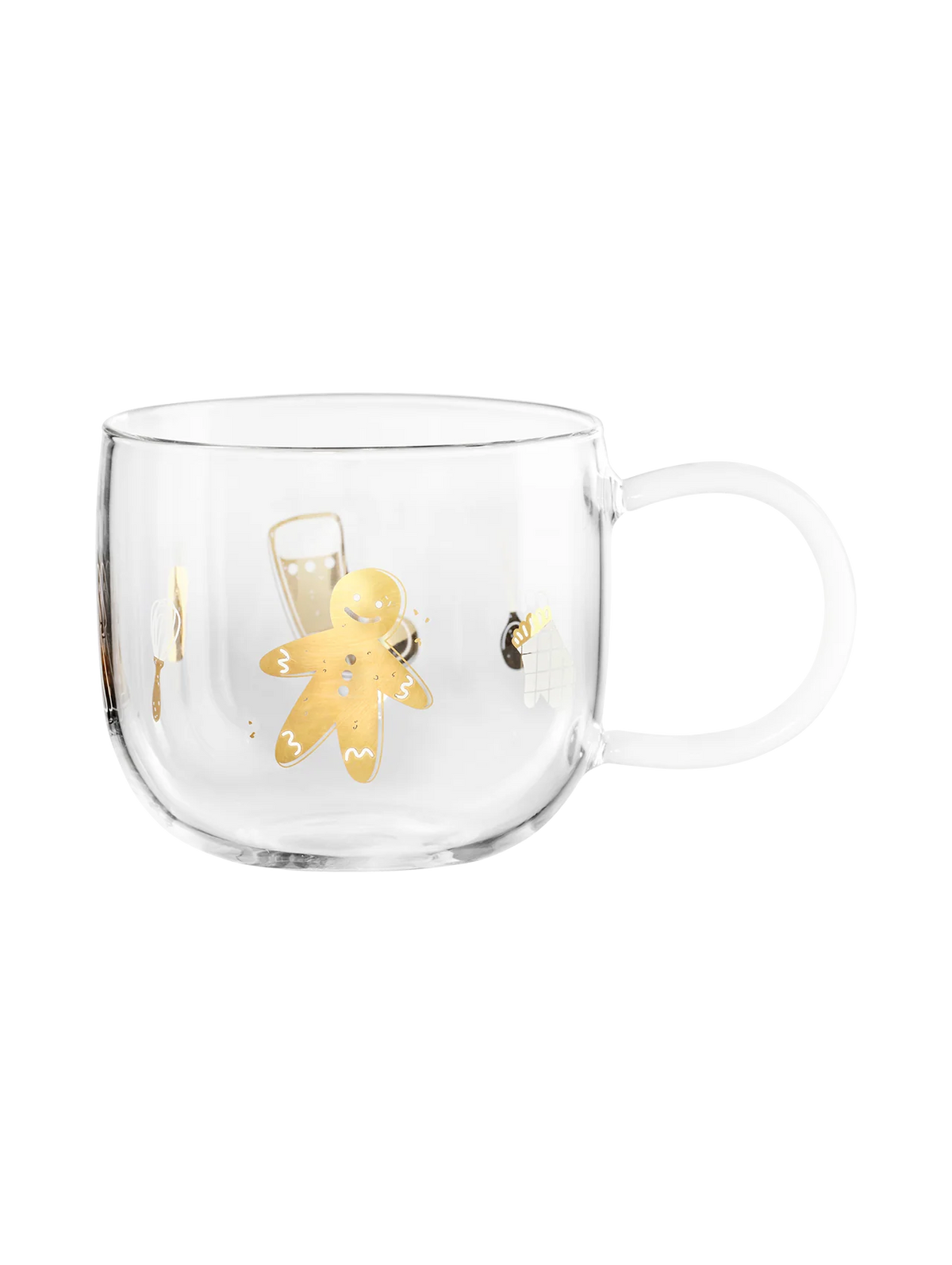 Glas mit Lebkuchenmotiv