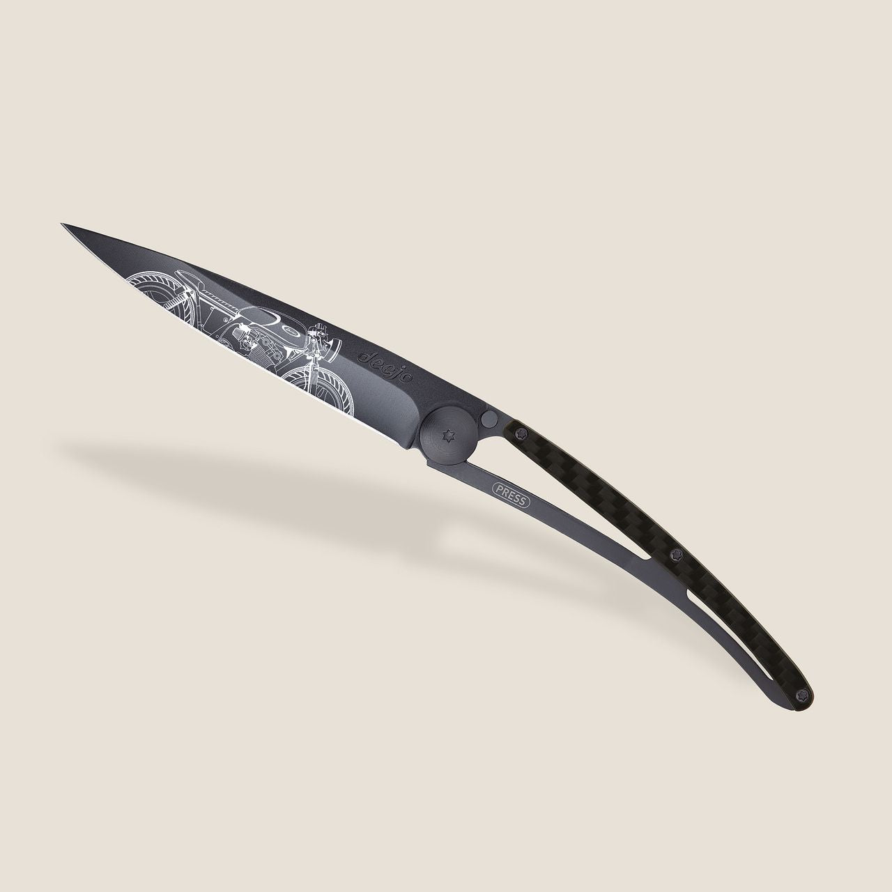 Deejo Taschenmesser 37g Carbon Café Racer
