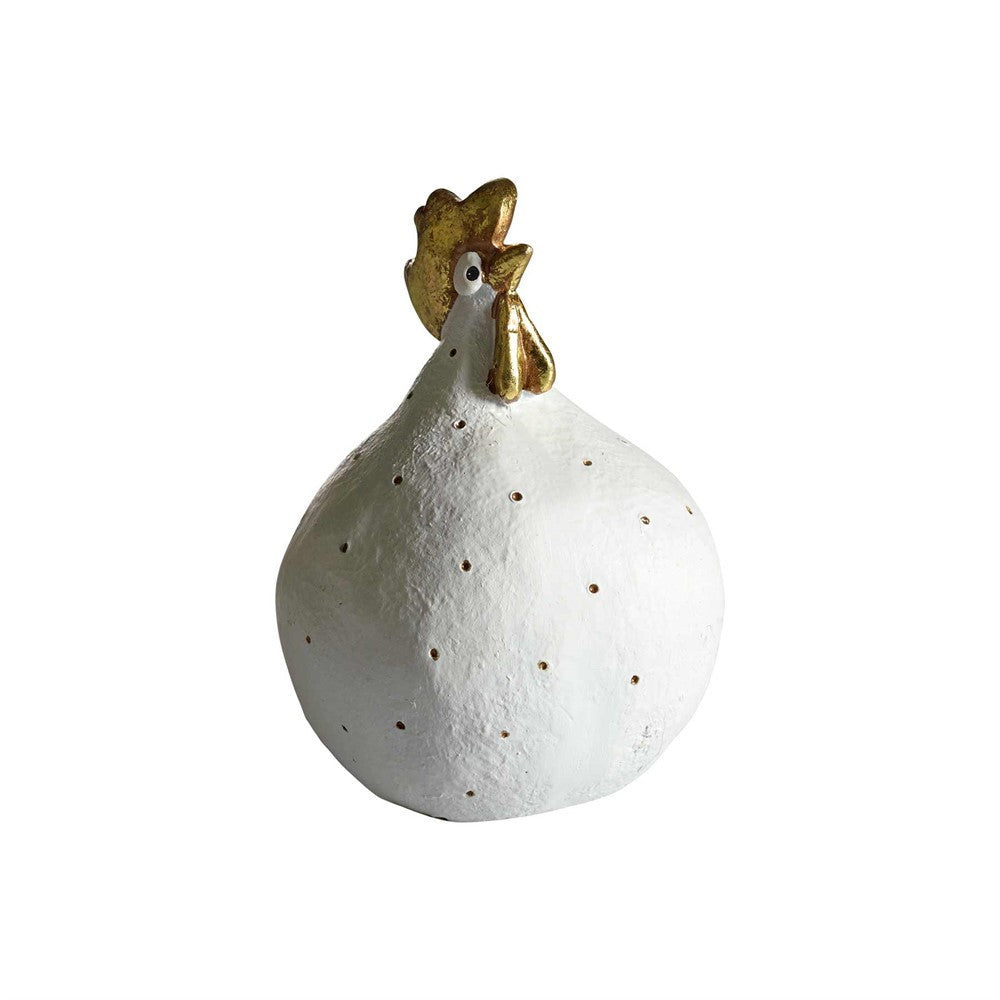 Höna Hen Glamour gold/weiß 9,6cm