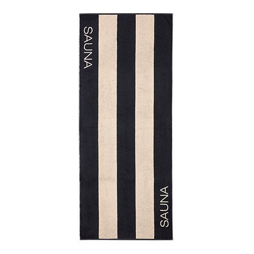 Cawö Sauna Handtuch Natur/Schwarz 80x200 cm, 100% Baumwolle