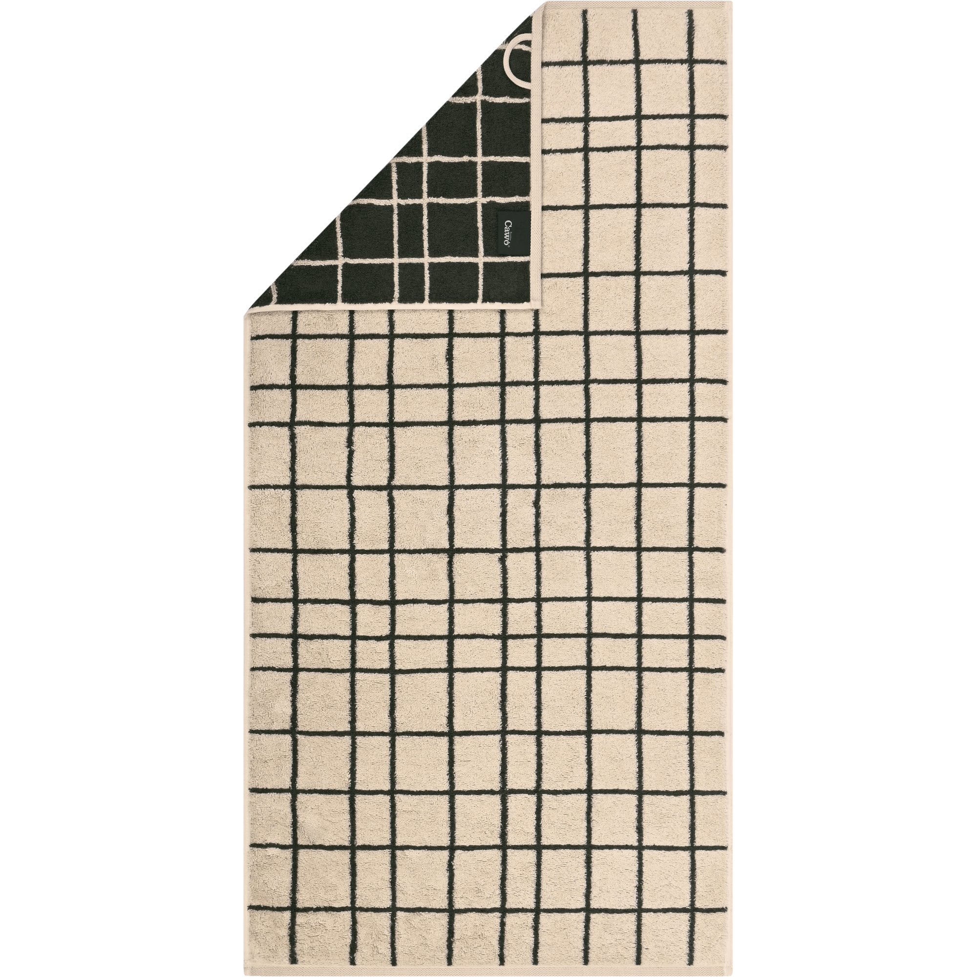 Cawö Handtuch Natur/ Karo 50x100 cm, 100% Baumwolle