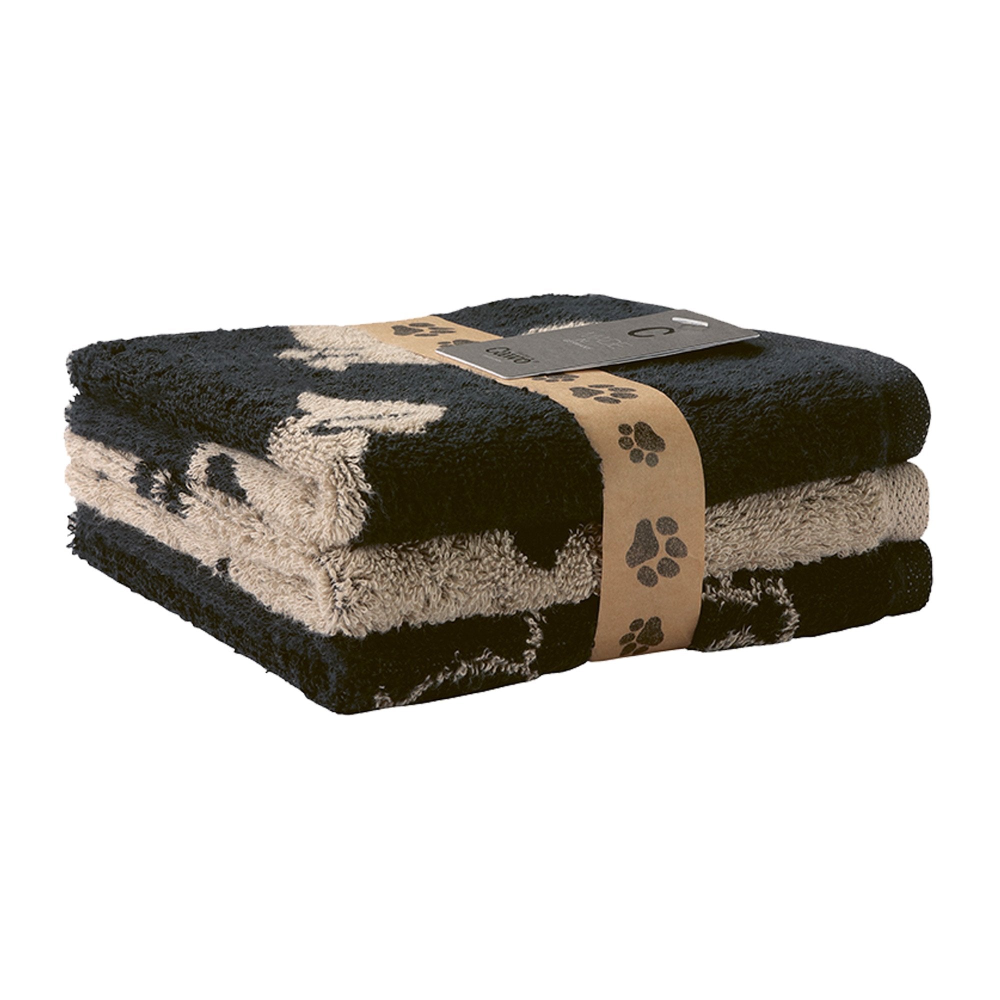 Cawö "We love dogs" Seiftücher 3er Set, 30x30cm, Mix Fb. 93 schwarz