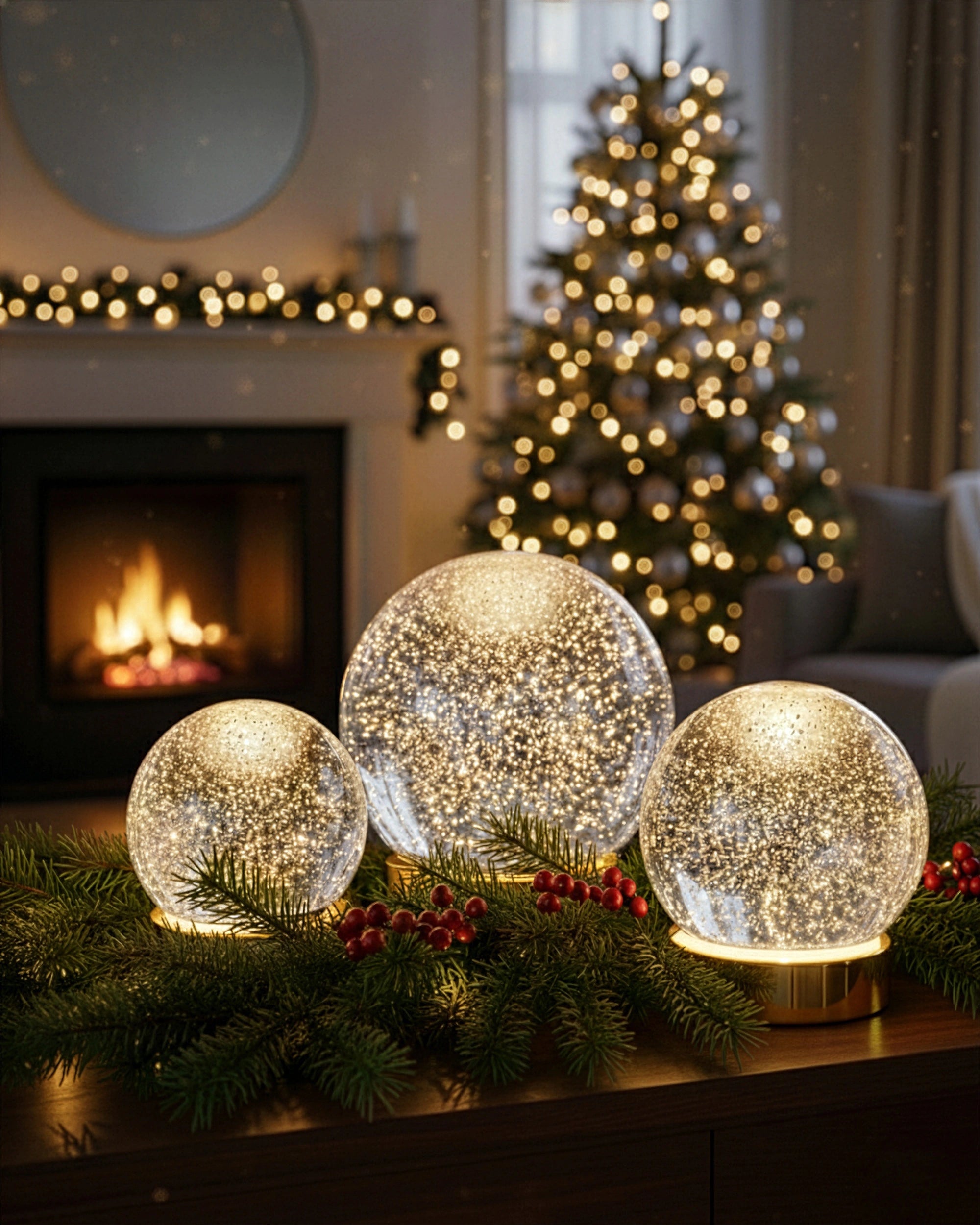 Ki gerneriertes weihnachtsbild mit drei Glamor Bauble in verschiedenen  Größen