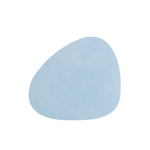 LindDNA Glasuntersetzer Leather Nupo light blue Curve 11 x 13 cm