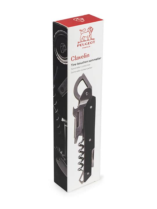 Peugeot Clavelin Kellnermesser Edelstahl schwarz 14cm