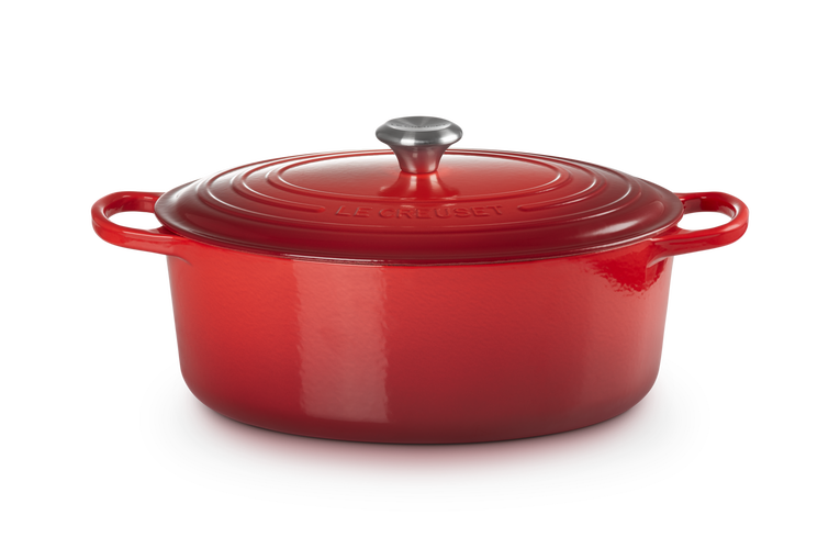 Le Creuset Bräter Gusseisen oval kirschrot 33 cm 7.5 l