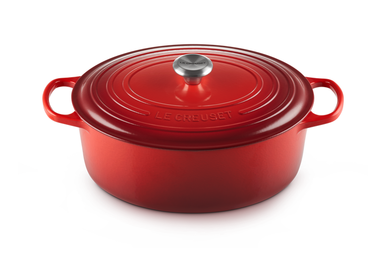Le Creuset Bräter Gusseisen oval kirschrot 33 cm 7.5 l