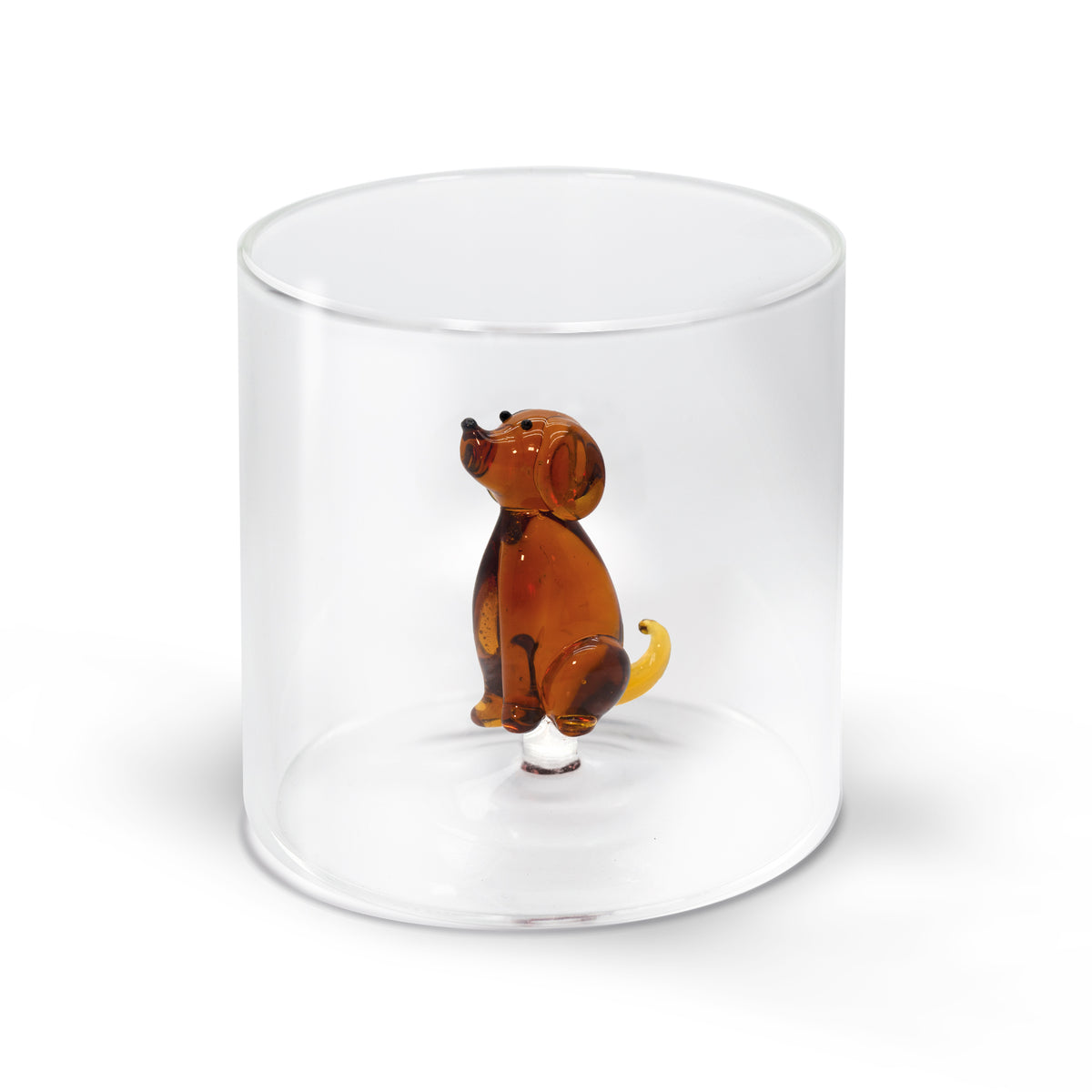 Glas Hund dunkelbraun