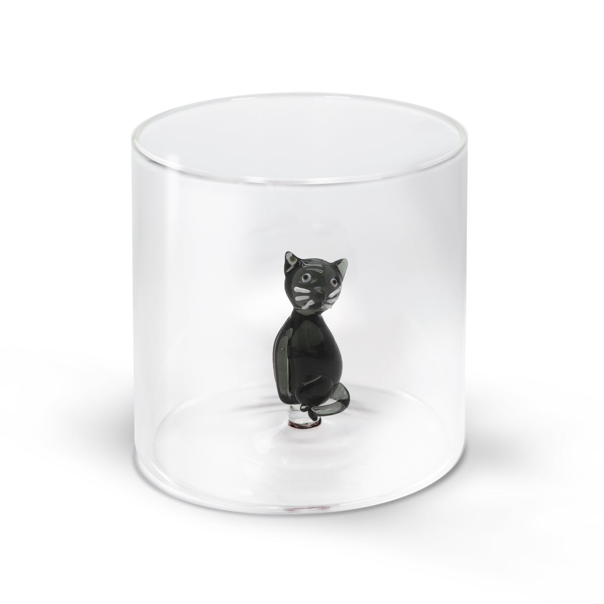 Glas Katze schwarz