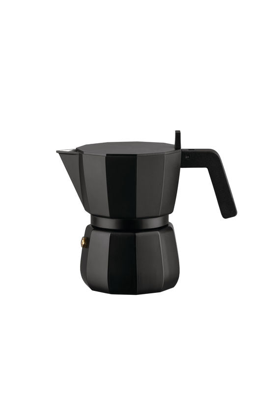 Alessi Moka Espressokocher aus Gußaluminium, schwarz, 3 Tassen