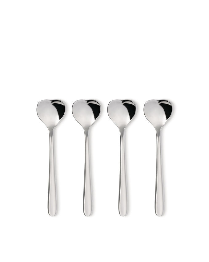 Alessi Set, bestehend aus vier Kaffeelöffeln aus Edelstahl
