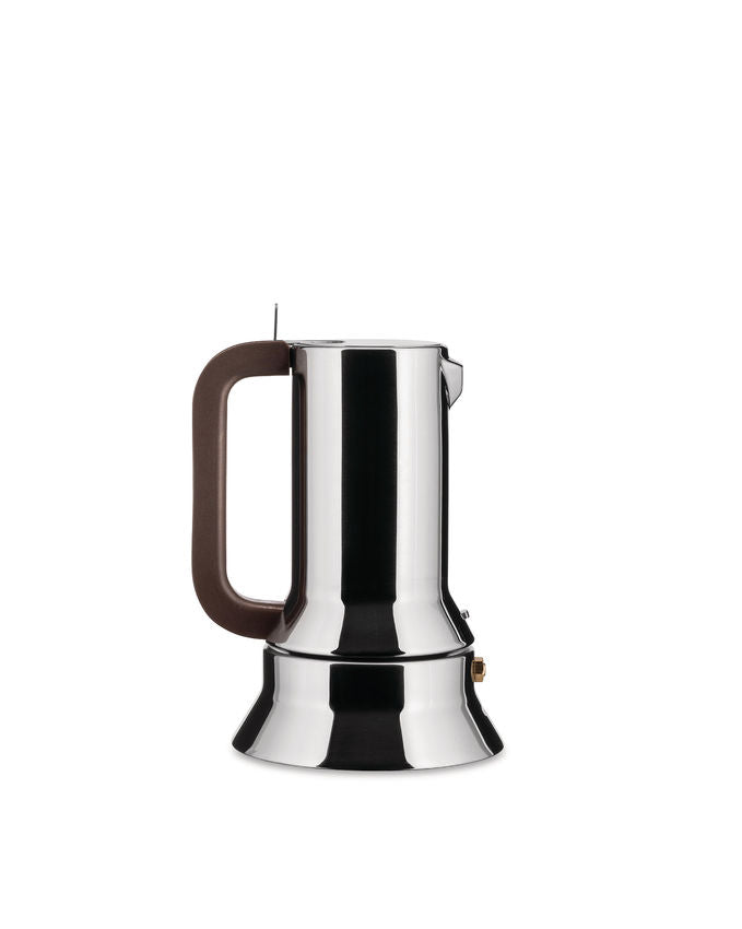 Alessi Espressokocher aus Edelstahl,Magnetboden aus Stahl für Induktion geeignet, 3 Tassen