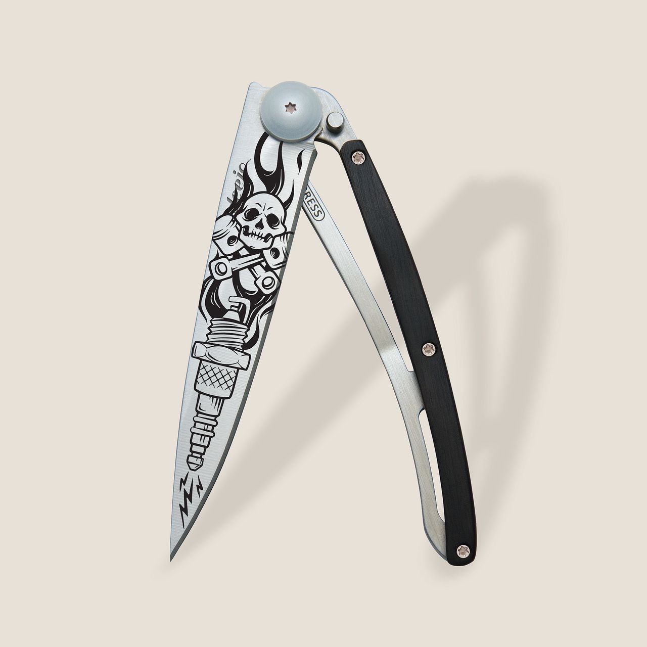 Deejo Taschenmesser 37g Ebenholz Biker