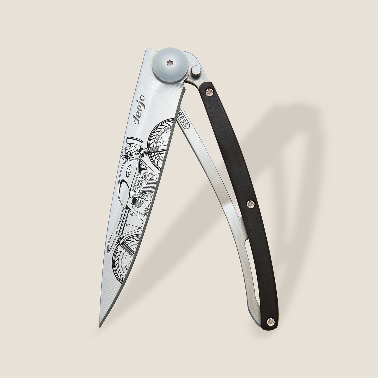 Deejo Taschenmesser 37g Ebenholz Cafe Racer