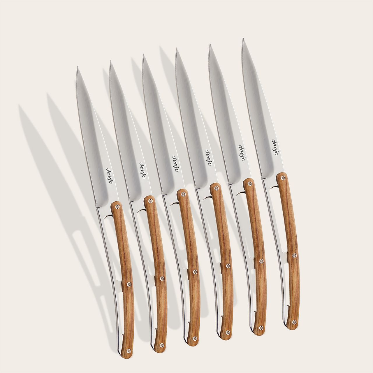 Deejo Tafelmesser Olivenholz 6er Set