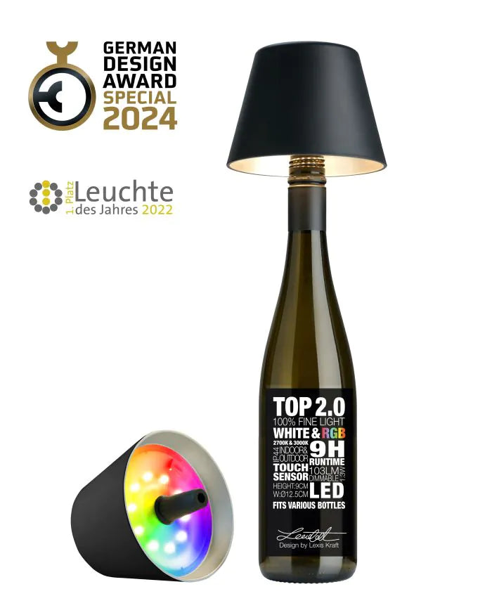 Sompex TOP 2.0 Flaschenleuchte schwarz RGB