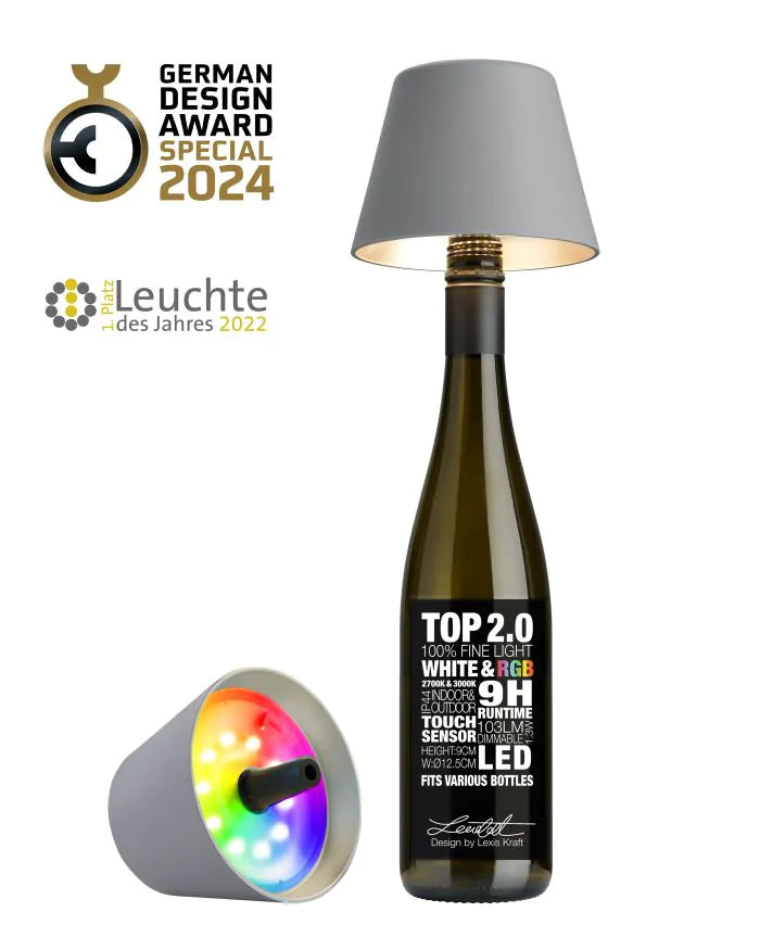 Sompex TOP 2.0 Flaschenleuchte grau RGB