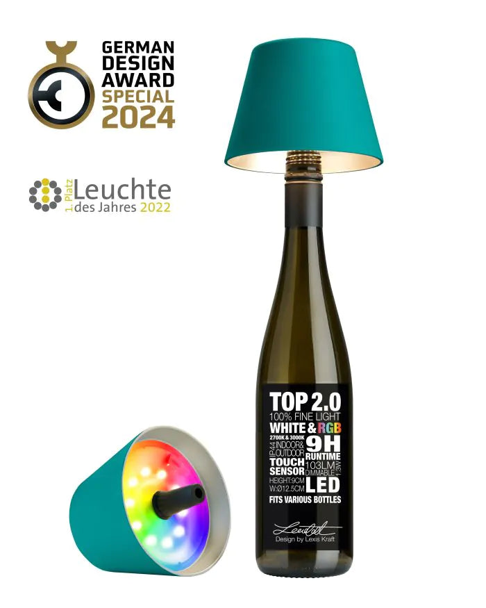 Sompex TOP 2.0 Flaschenleuchte türkis RGB