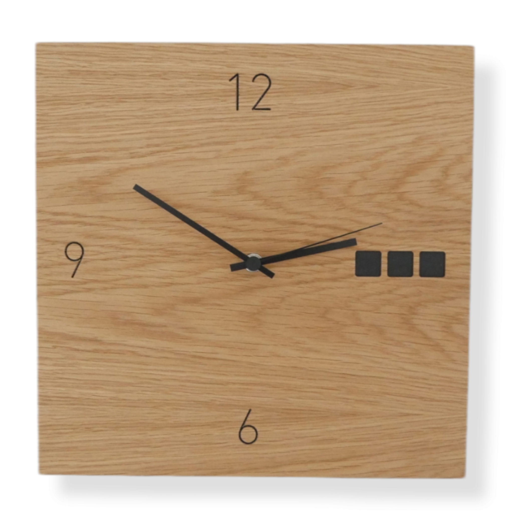 bulbaum "Halwa" Wanduhr quadratisch in Eiche