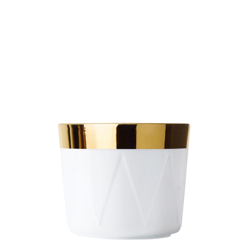 Fürstenberg Champagnerbecher WHITE CIRCUS Trommelrelief Sip of Gold 0,3 l